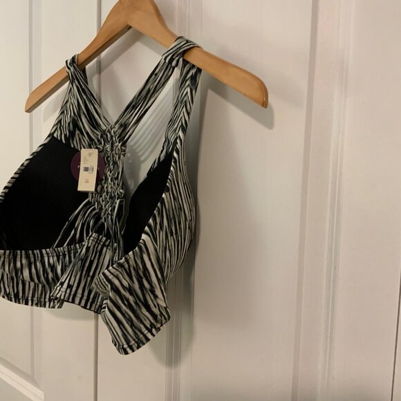 Swim by Cacique Black Tribal Zebra Print Underwire Bikini Top 40D New - Picture 8 of 11
